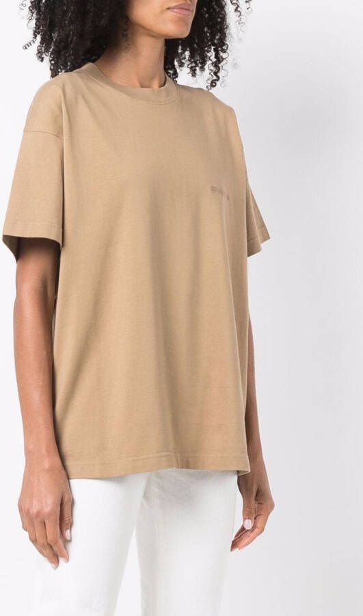 Balenciaga T-shirt met geborduurd logo Beige