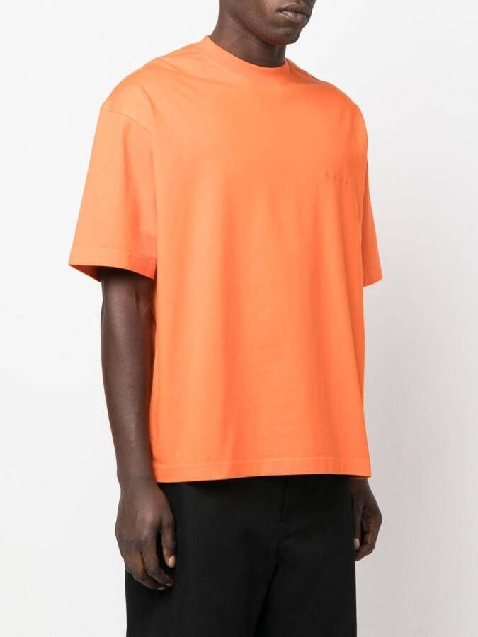 Balenciaga T-shirt met geborduurd logo Oranje