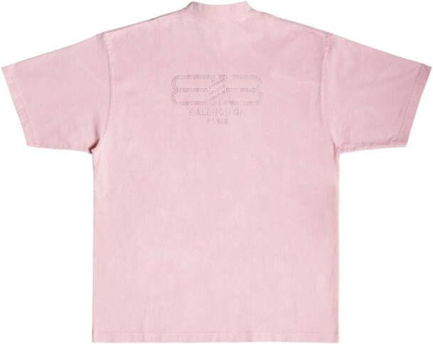 Balenciaga T-shirt met geborduurd logo Roze