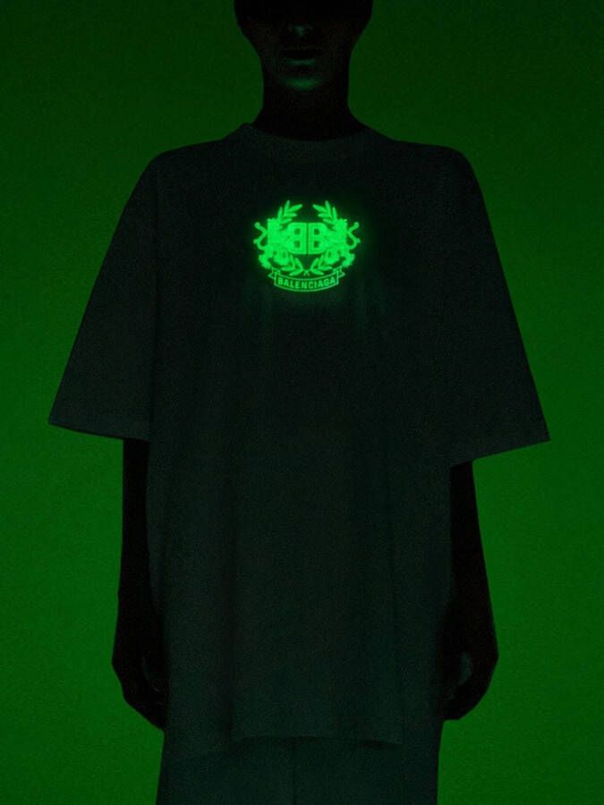 Balenciaga T-shirt met logoplakkaat Wit