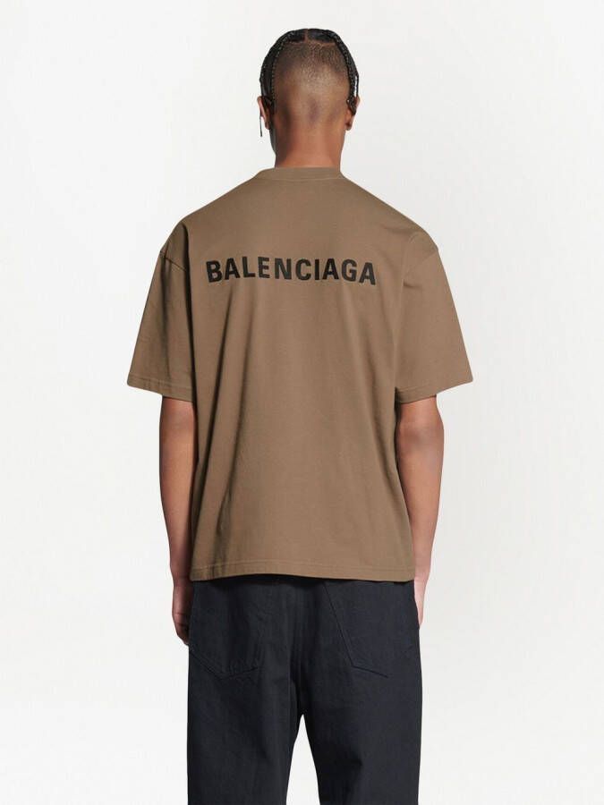 Balenciaga T-shirt met logoprint Beige