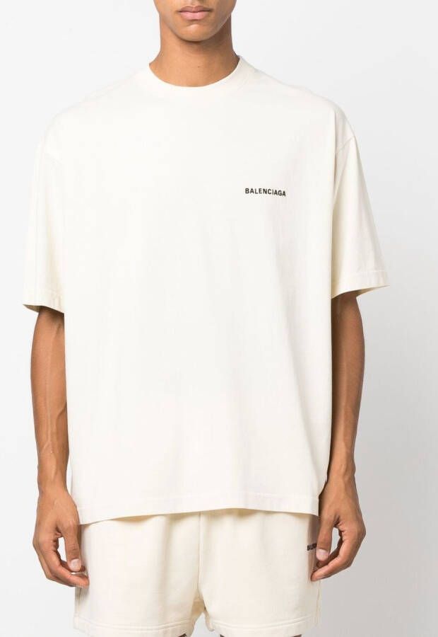 Balenciaga T-shirt met logoprint Beige