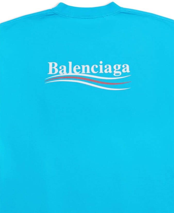 Balenciaga T-shirt met logoprint Blauw