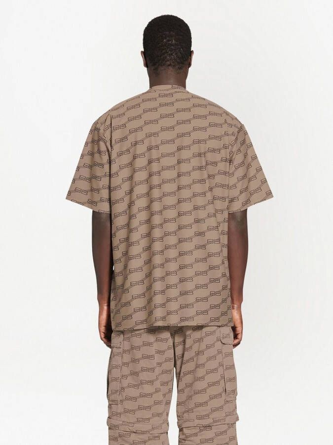 Balenciaga T-shirt met monogramprint Beige