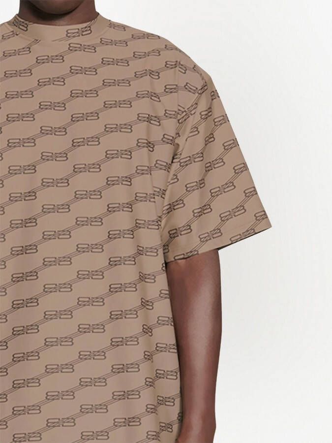 Balenciaga T-shirt met monogramprint Beige