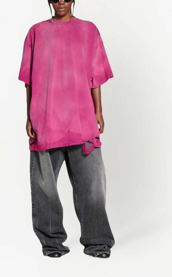Balenciaga T-shirt met tie-dye print Roze