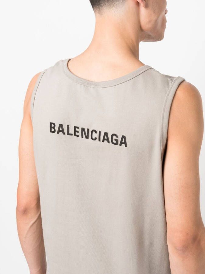 Balenciaga Tanktop met logoprint Grijs