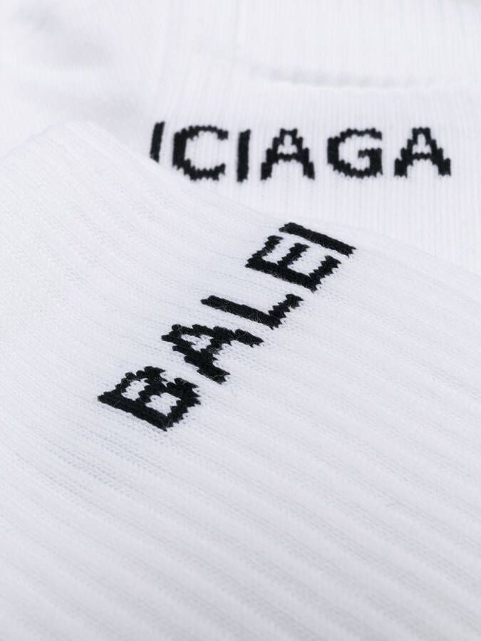 Balenciaga Logo intarsia sokken Wit