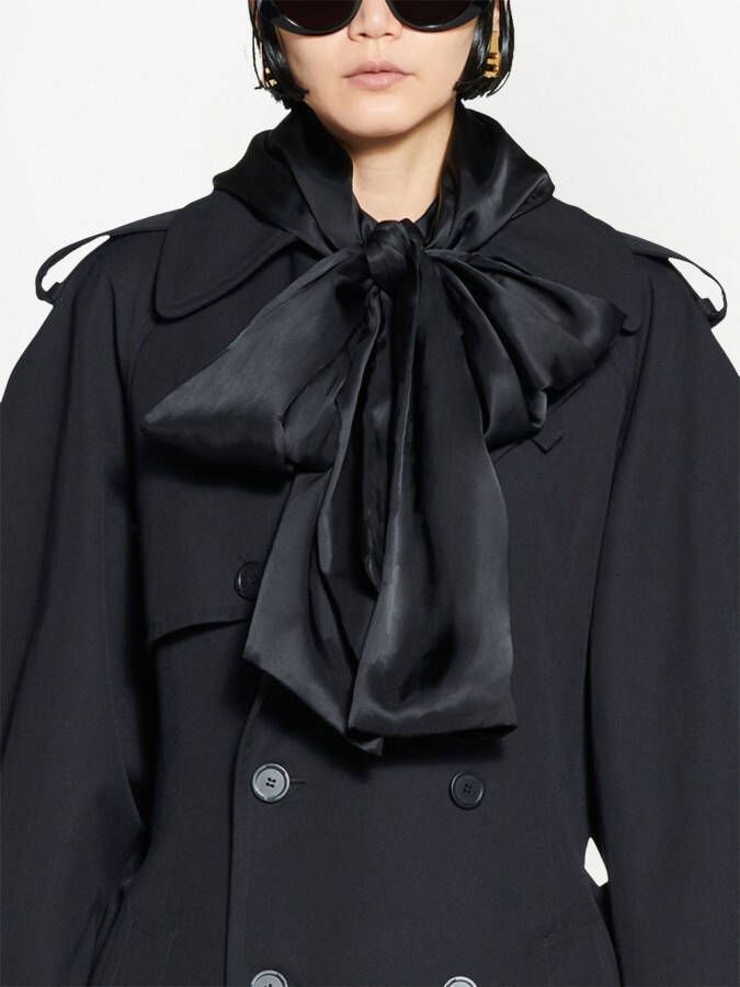 Balenciaga Trenchcoat met dubbele rij knopen Zwart