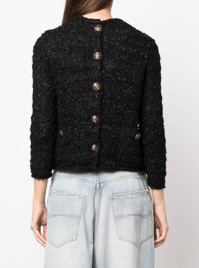 Balenciaga Tweed blouse Zwart