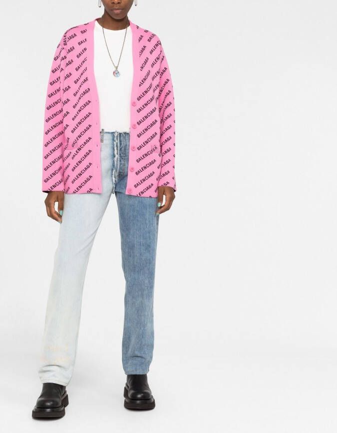 Balenciaga Vest met intarsia logo Roze