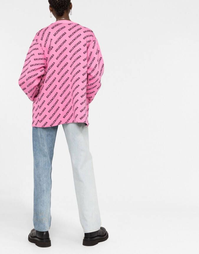 Balenciaga Vest met intarsia logo Roze