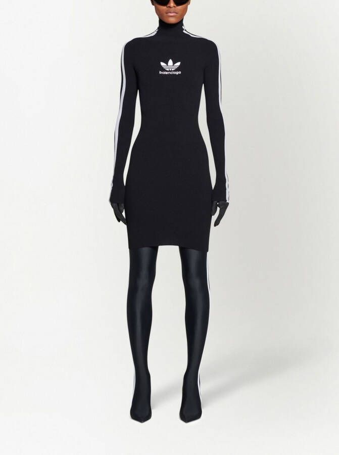 Balenciaga x Adidas mini-jurk met lange mouwen Zwart