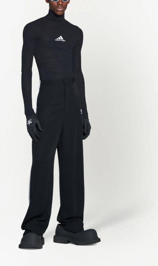 Balenciaga x adidas broek met wijde pijpen Zwart