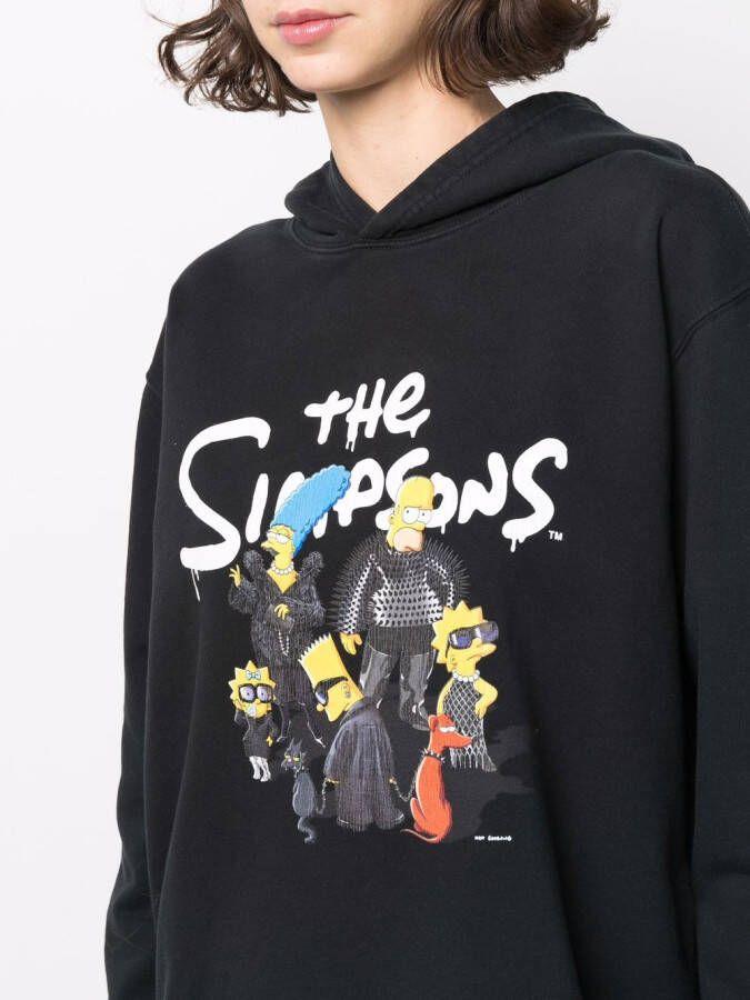 Balenciaga x The Simpsons hoodie met print Zwart