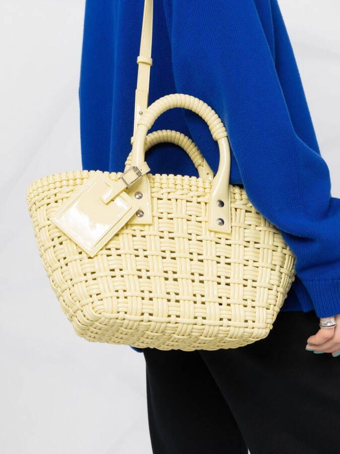 Balenciaga XS Bistro Basket shopper Geel