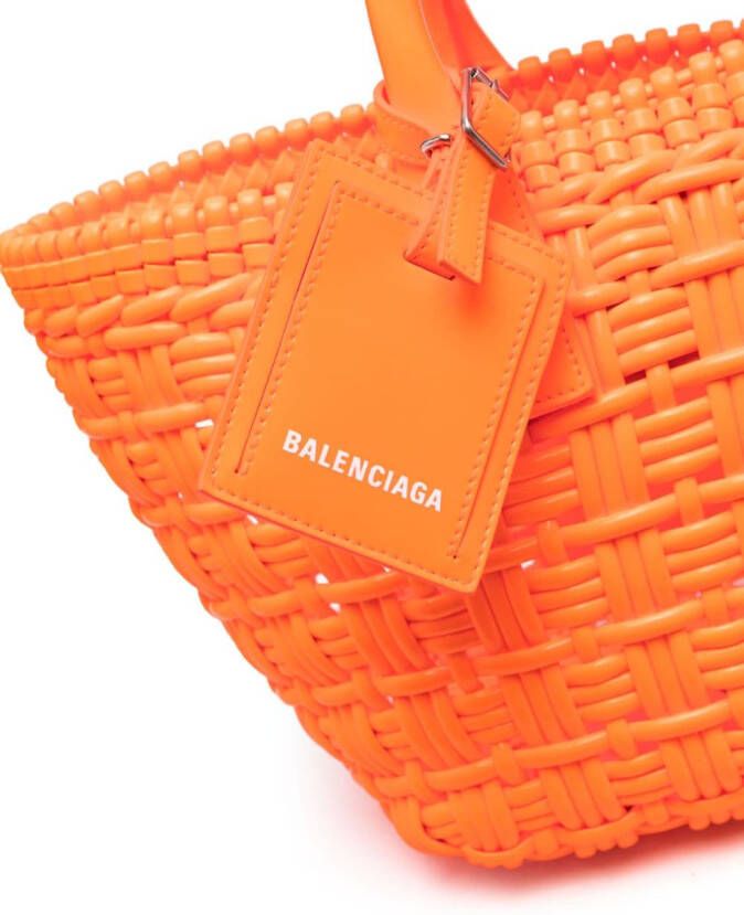 Balenciaga XS Bistro Basket shopper Oranje