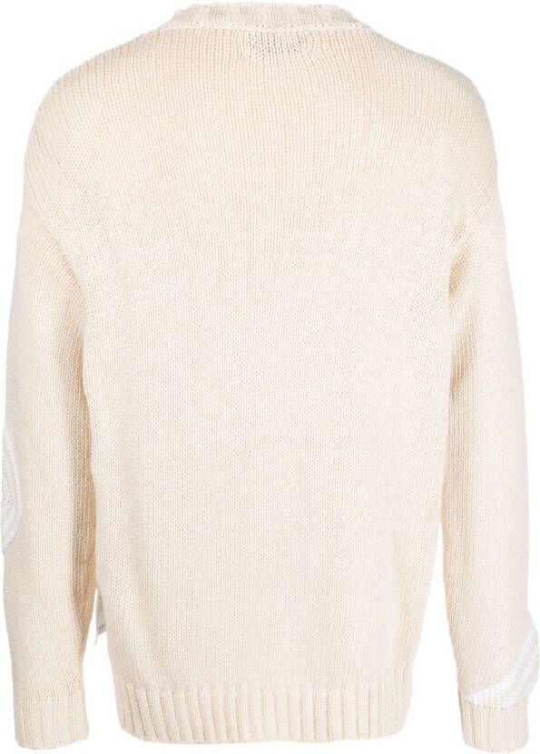 Ballantyne Ribgebreide sweater Beige