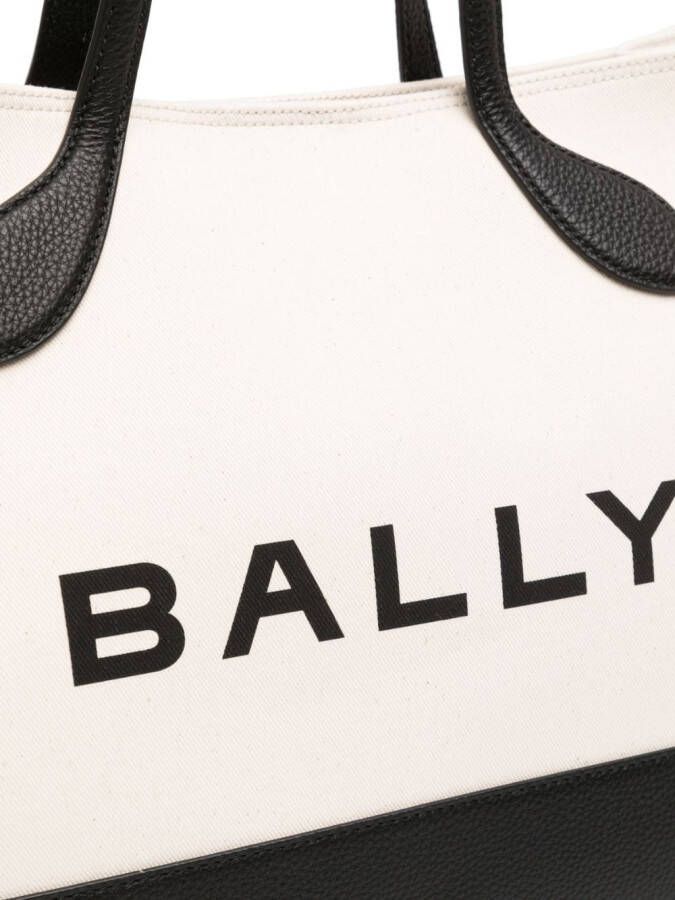 Bally Bar shopper met logoprint Beige