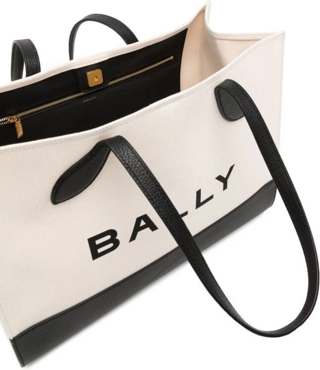 Bally Bar shopper met logoprint Beige
