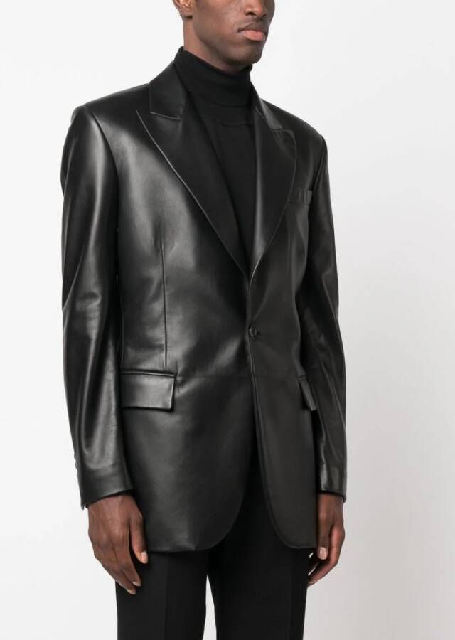 Bally Blazer met enkele rij knopen Zwart