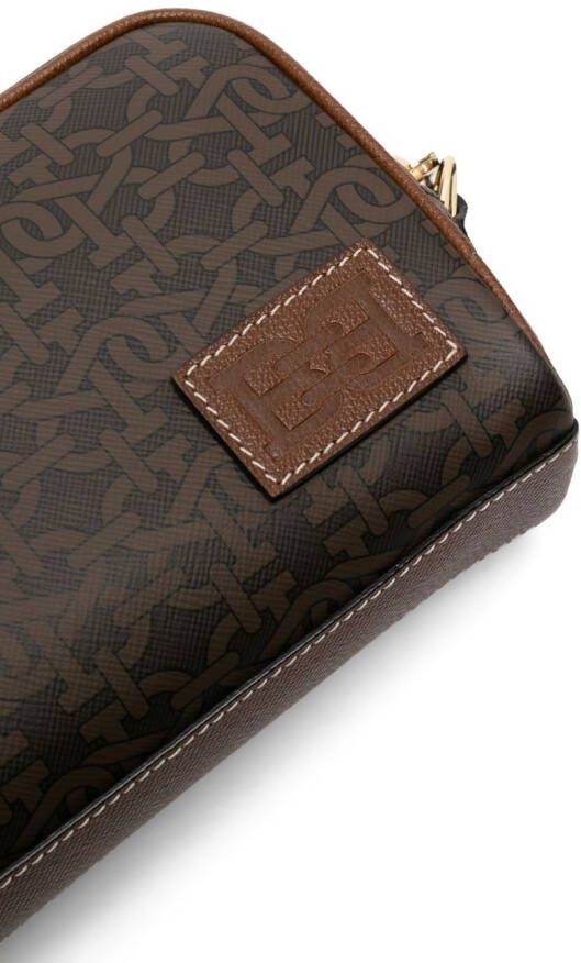 Bally Cedy clutch met monogramprint Bruin