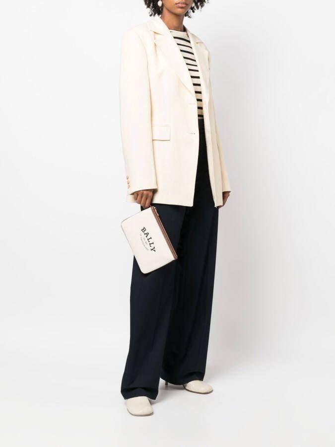 Bally Certhe clutch met logoprint Beige