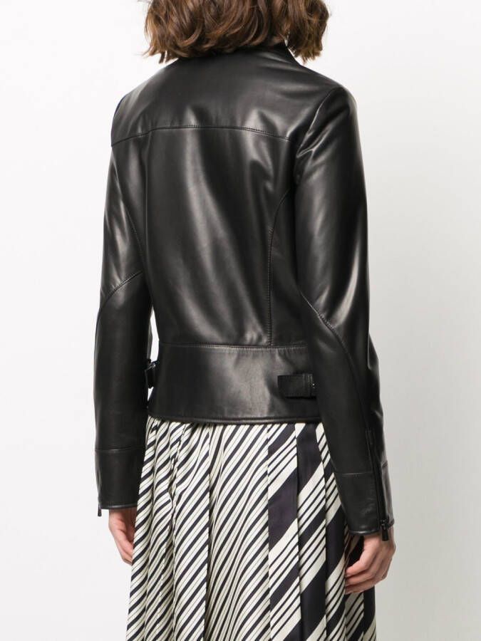 Bally Getailleerd bikerjack Zwart