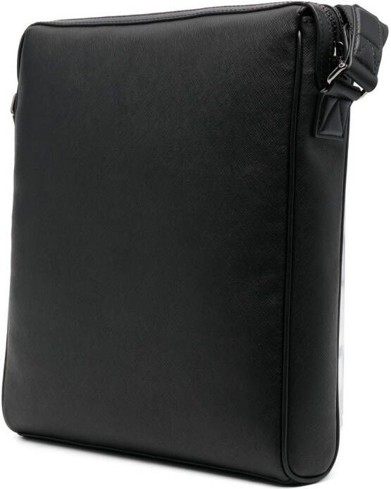 Bally Leren messengertas Zwart