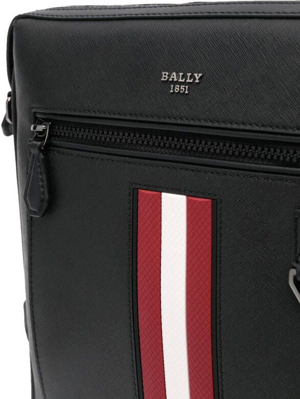 Bally Leren messengertas Zwart