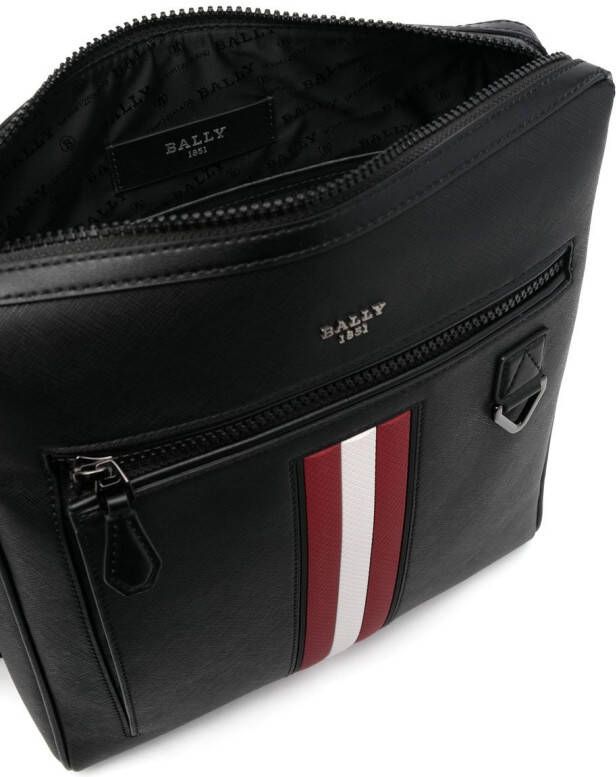 Bally Leren messengertas Zwart