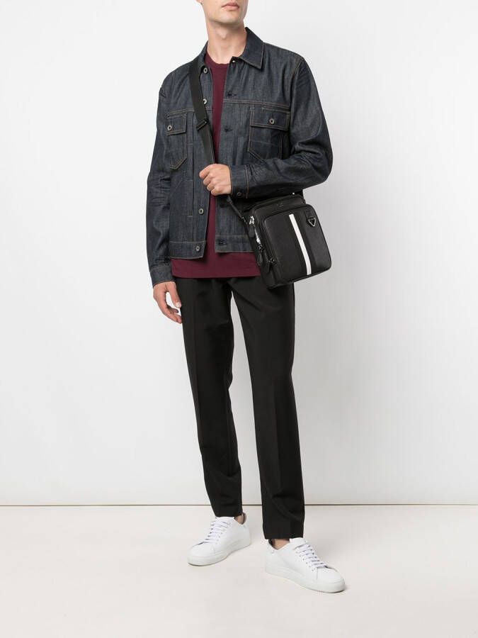 Bally Mackao leren crossbodytas Zwart