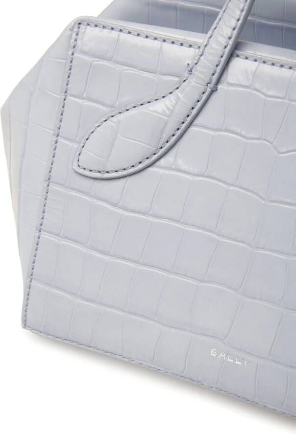 Bally Space schoudertas met krokodillenleer-reliëf Grijs