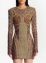 Balmain all-over embroidered short dress Goud - Thumbnail 3