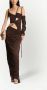 Balmain Lange asymmetrische jurk van gedrapeerd jersey Brown Dames - Thumbnail 2