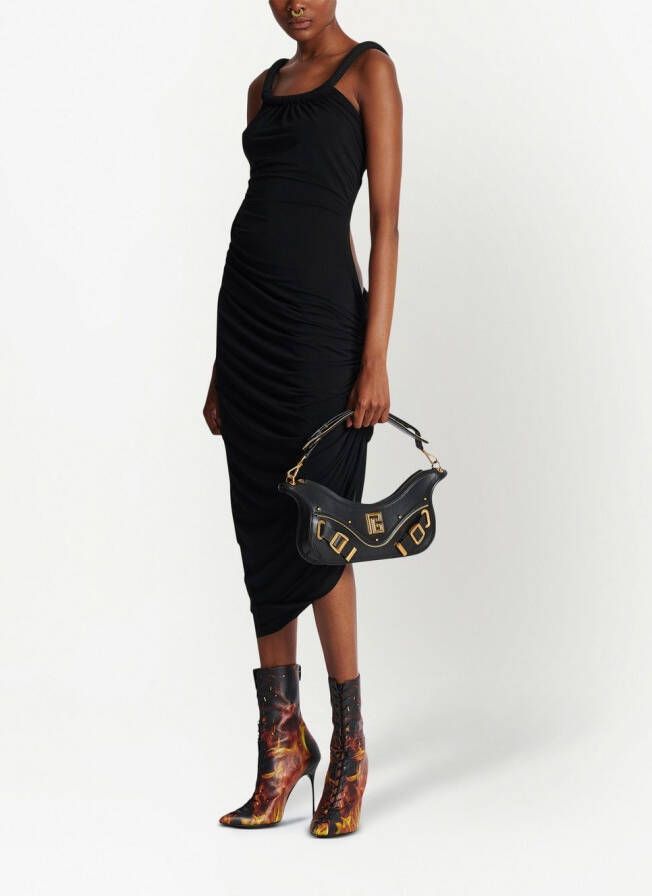 Balmain Asymmetrische jurk Zwart