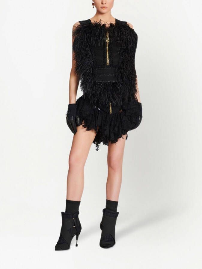 Balmain Asymmetrische rok Zwart