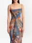 Balmain Sky printed draped tulle maxi dress Meerkleurig Dames - Thumbnail 4