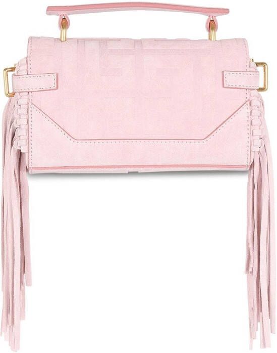 Balmain B-Buzz 19 schoudertas met franje Roze