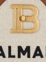 Balmain B-Buzz 22 Canvas Top Handle Tas met leren inzetstuk Brown Dames - Thumbnail 15