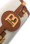 Balmain Ecru canvas B-Buzz 23 clutch with brown leather panels Beige Dames - Thumbnail 6