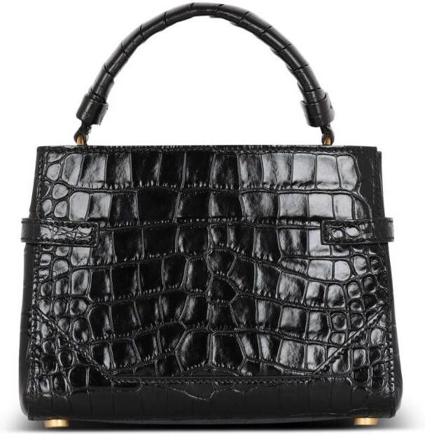 Balmain B-Buzz shopper met krokodillen-reliëf Zwart