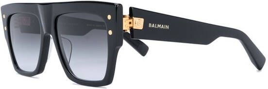Balmain B-II zonnebril met vierkant montuur Zwart