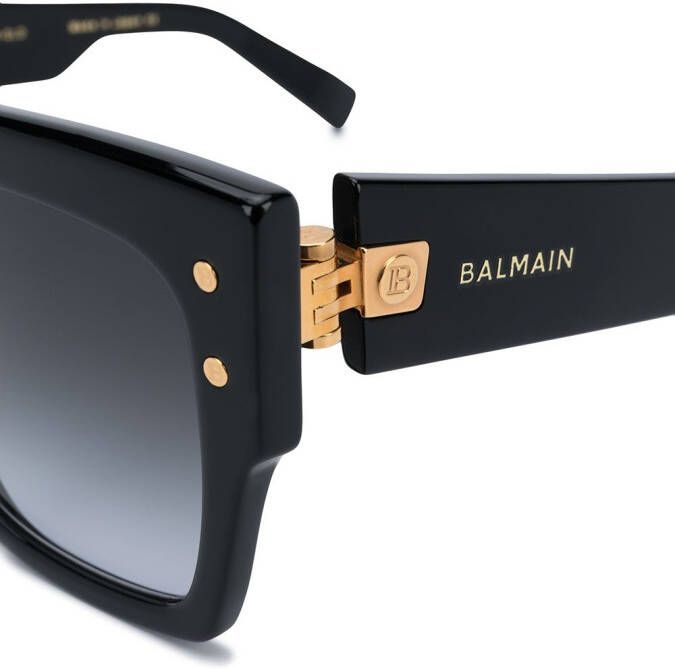 Balmain B-II zonnebril met vierkant montuur Zwart