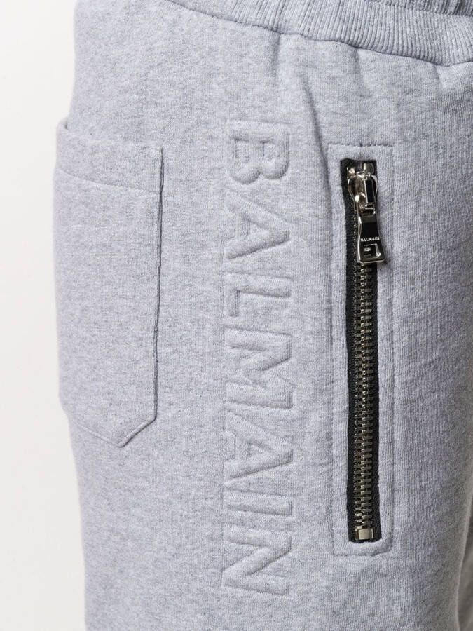 Balmain Bermuda shorts met logo-reliëf Grijs