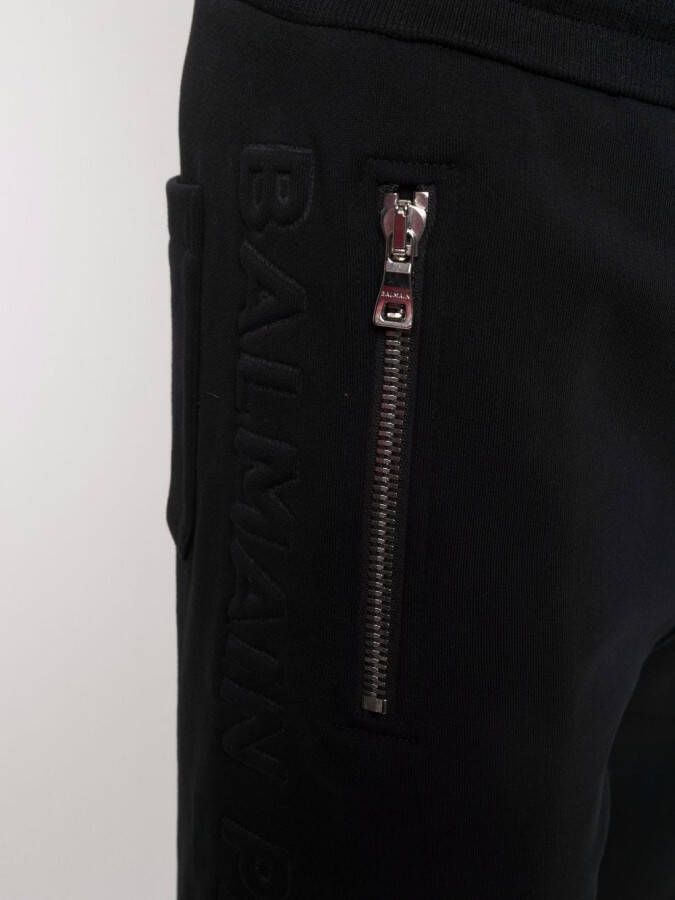 Balmain Bermuda shorts met logo-reliëf Zwart
