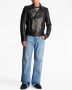 Balmain Double-breasted buttoned leather biker jacket Zwart Heren - Thumbnail 3