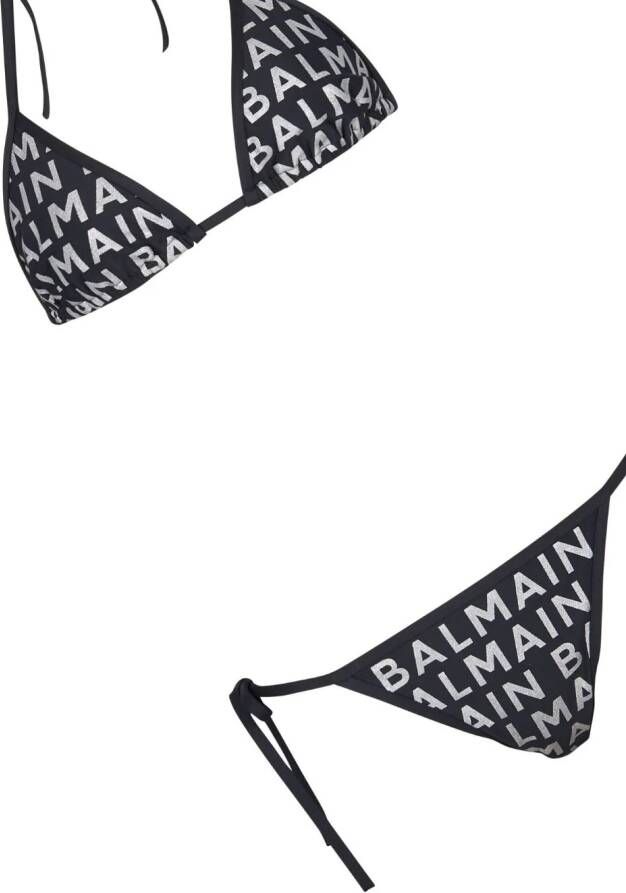 Balmain Bikini met logoprint Zwart