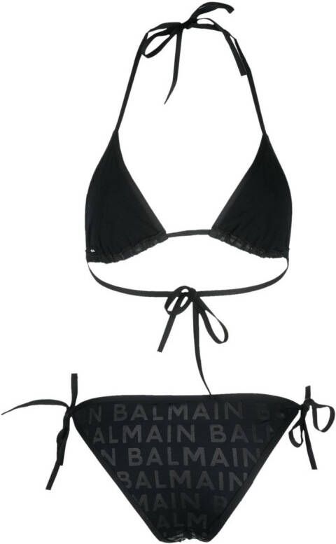 Balmain Bikini met logoprint Zwart