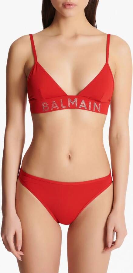 Balmain Bikini verfraaid met logo Rood